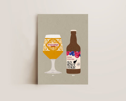 Cruzcampo & Old Mout Berries Cherries Print