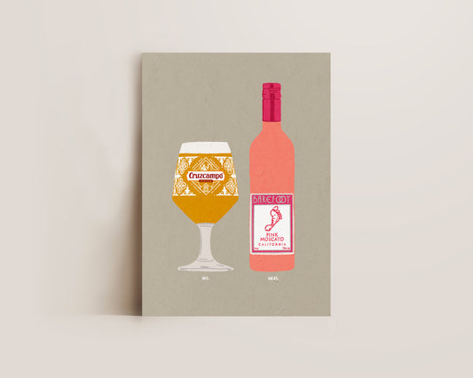 Cruzcampo & Pink Moscato Print