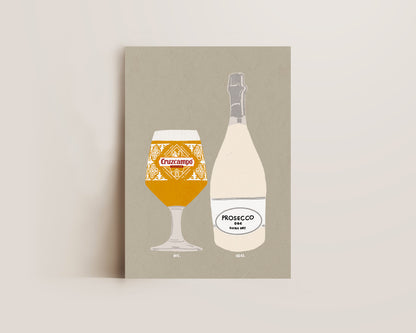 Cruzcampo & Prosecco Print