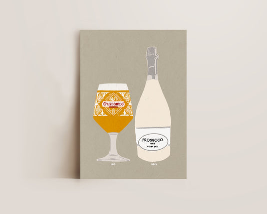 Cruzcampo & Prosecco Print