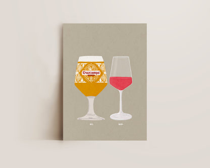 Cruzcampo & Rose Print