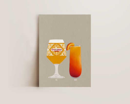 Cruzcampo & Tequila Sunrise Print