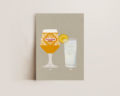 Cruzcampo & Vodka Lemonade Print