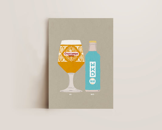 Cruzcampo & Blue WKD Print