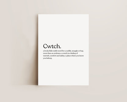 Cwtch Definition Print