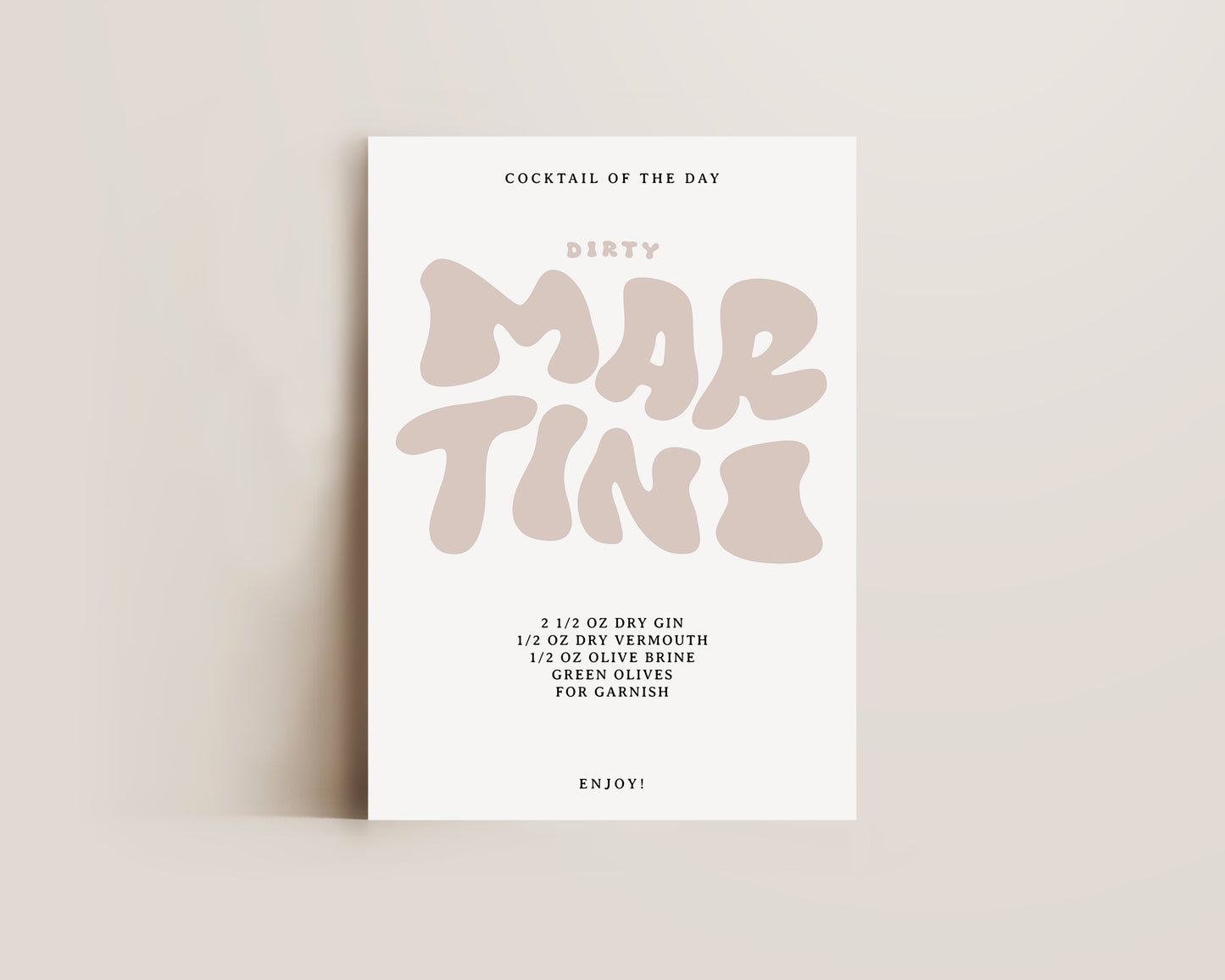 Dirty Martini Recipe Print