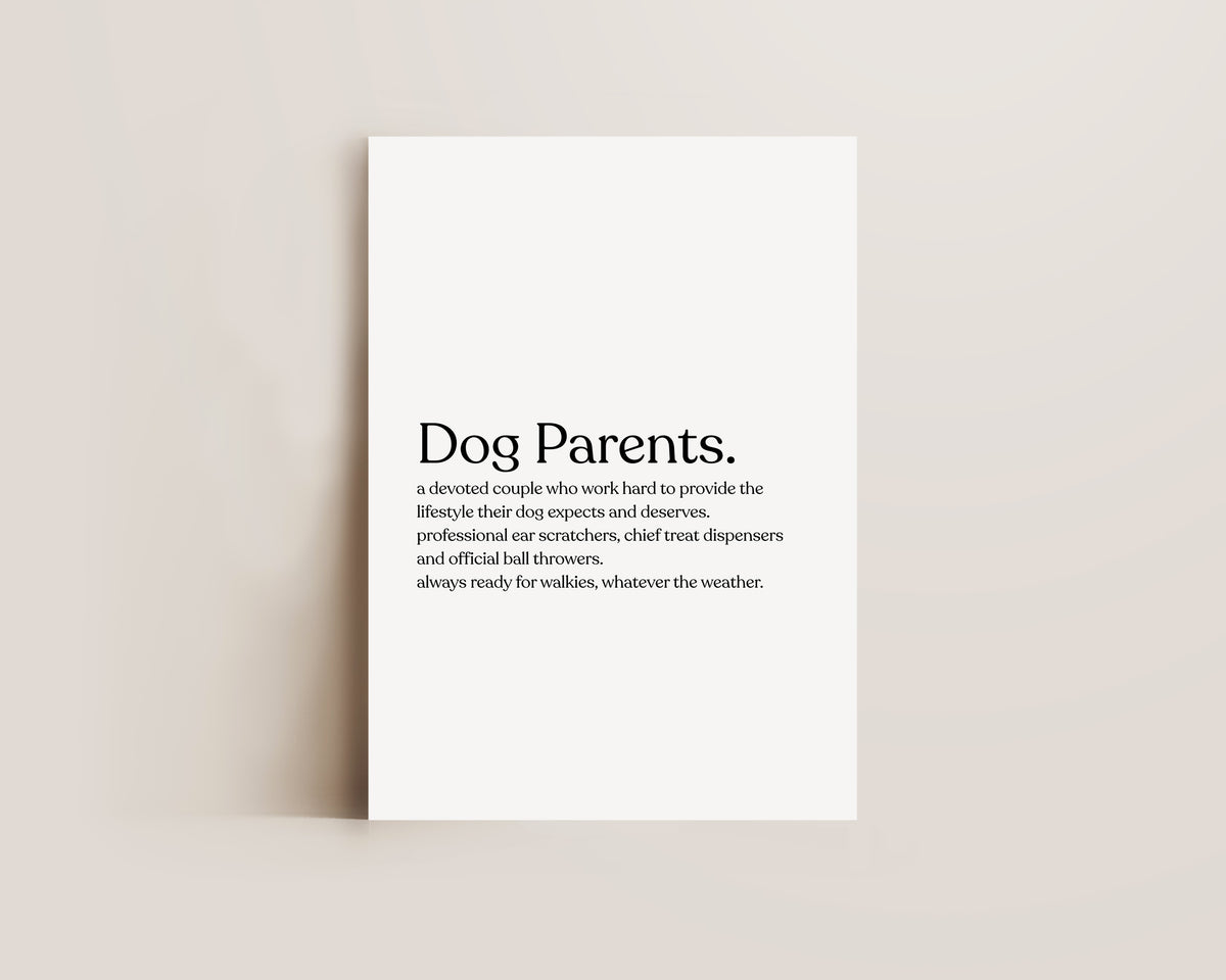 Dog Parents Definition Print
