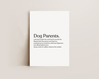 Dog Parents Definition Print