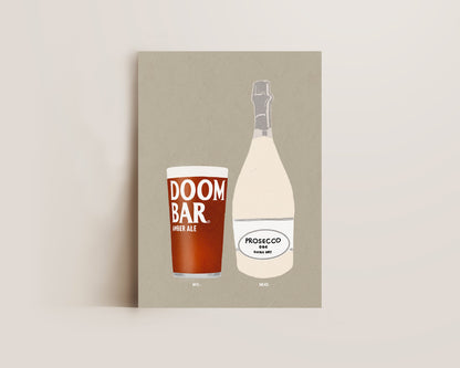 Doom Bar & Prosecco Print