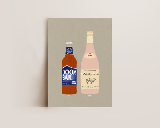 Doom Bar & Chicken Wine Print