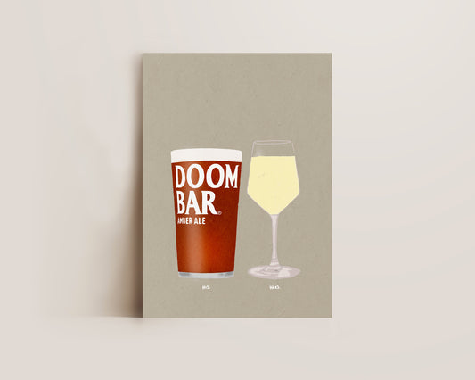 Doom Bar & White Wine Print
