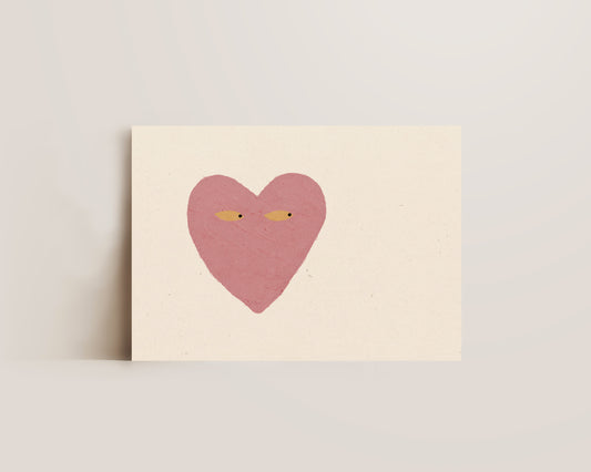 Pink Heart Side Eye Print