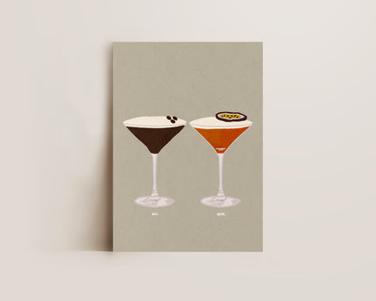 Espresso Martini & Pornstar Martini Print