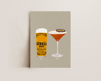 Estrella & Pornstar Martini Print