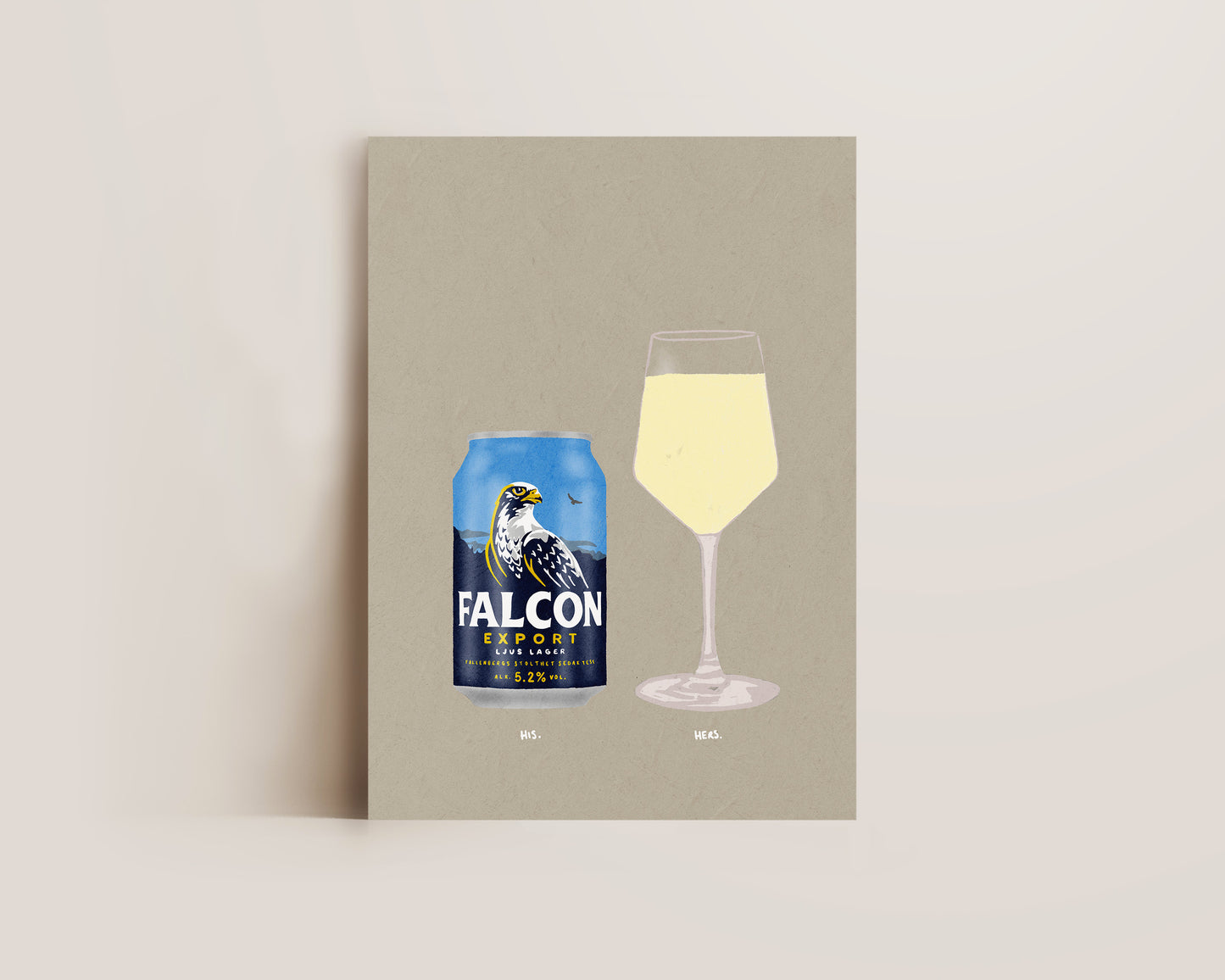 Falcon Beer & White Wine Print