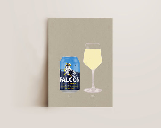 Falcon Beer & White Wine Print