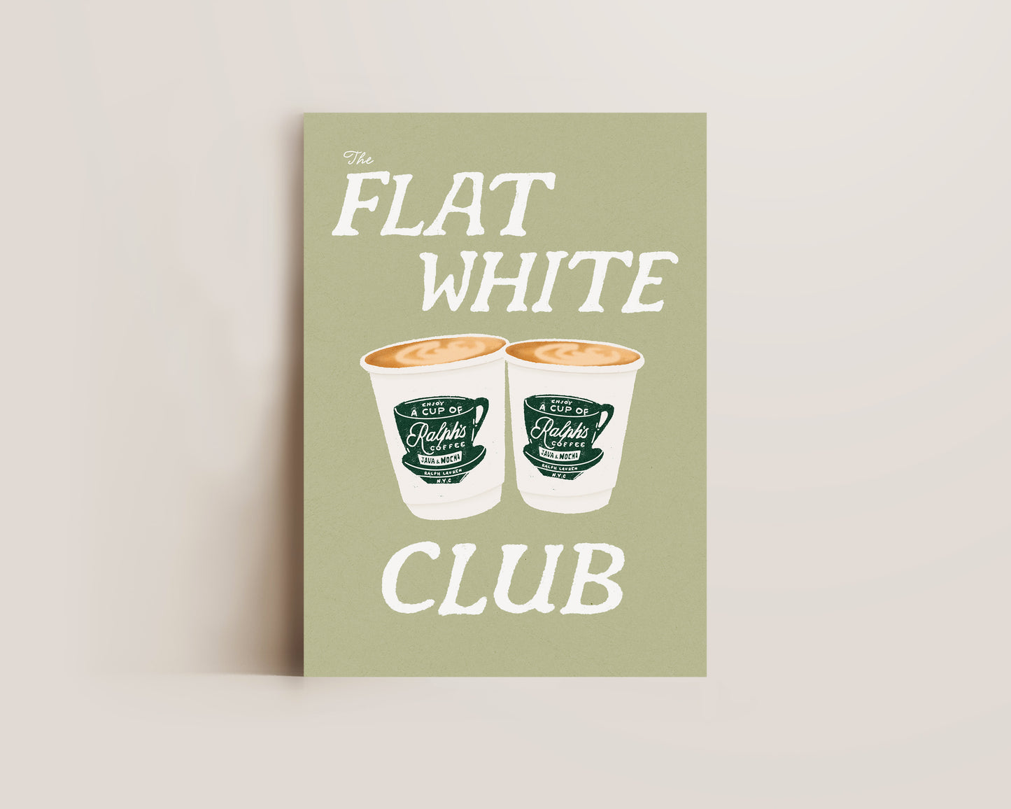 Flat White Club Green Print