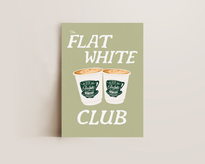 Flat White Club Green Print