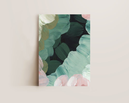 Forest Green & Pink No. 1 Print