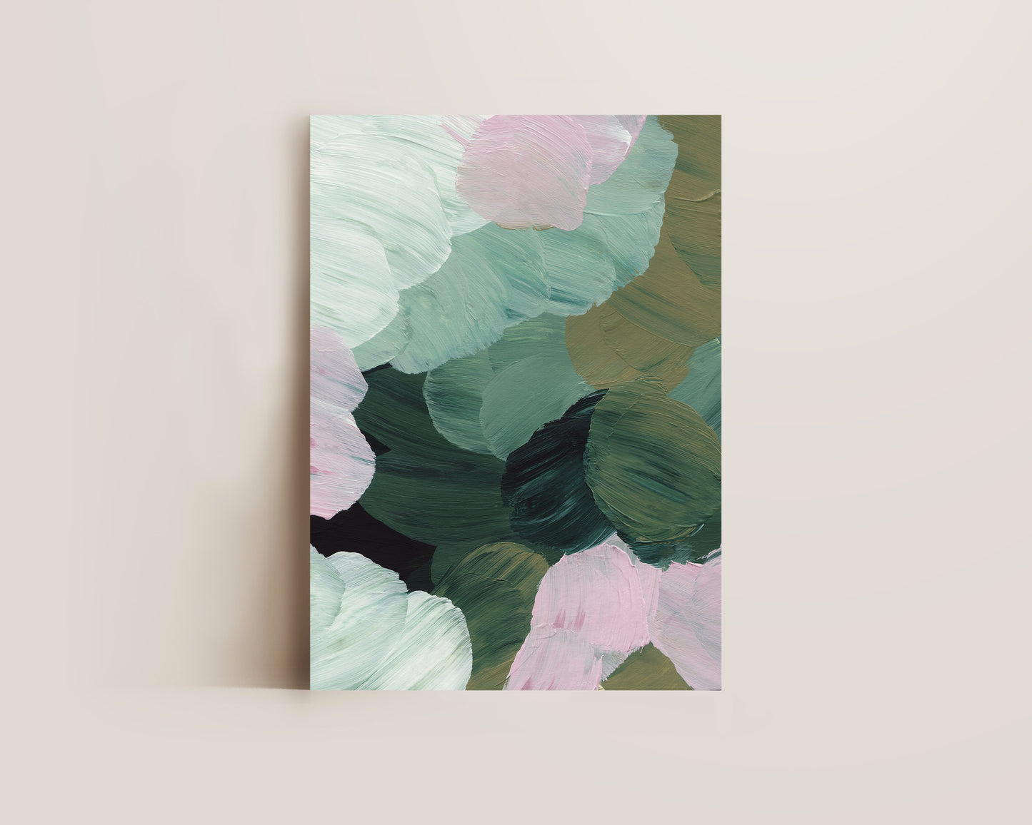 Forest Green & Pink No. 2 Print