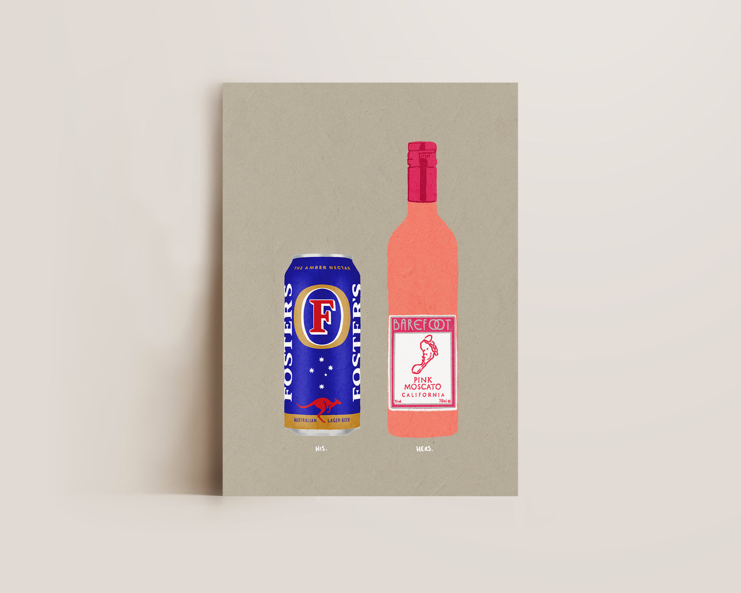 Fosters Can & Pink Moscato Print