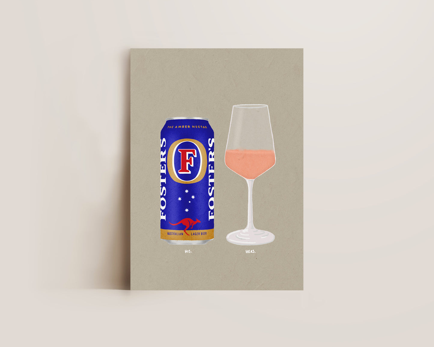 Fosters Can & Rose Print