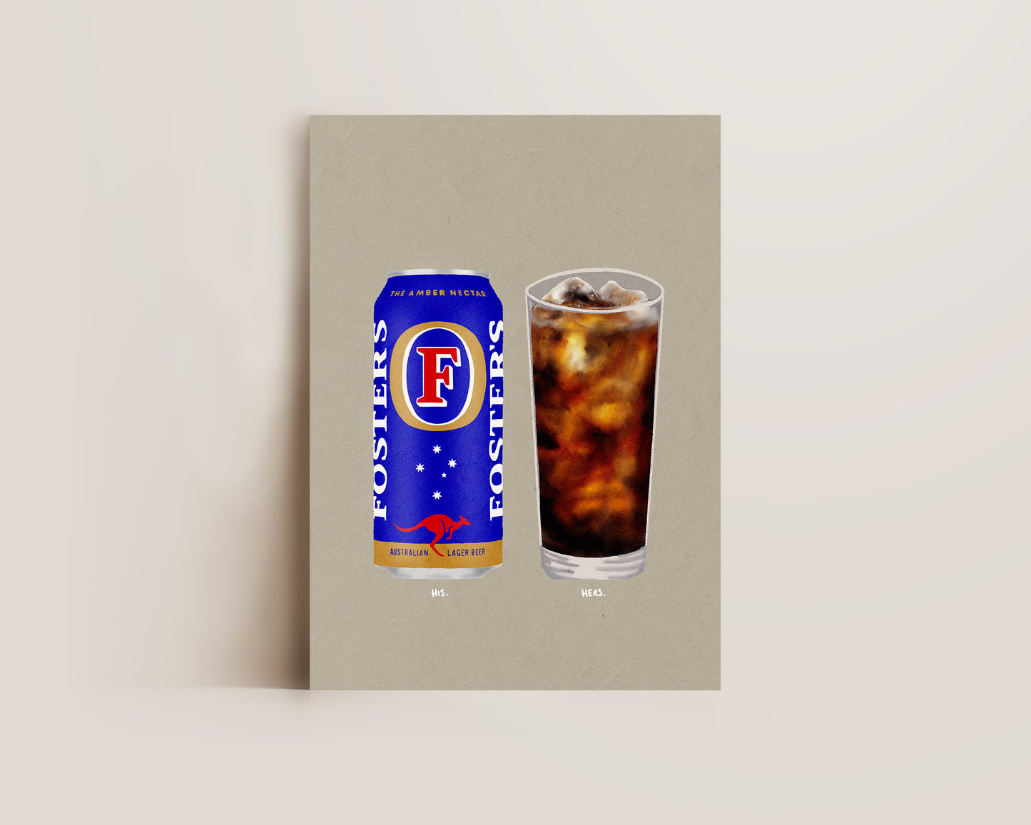 Fosters Can & JD Coke Print