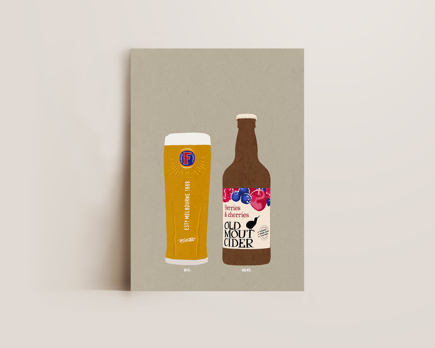 Fosters & Old Mout Berries & Cherries Print