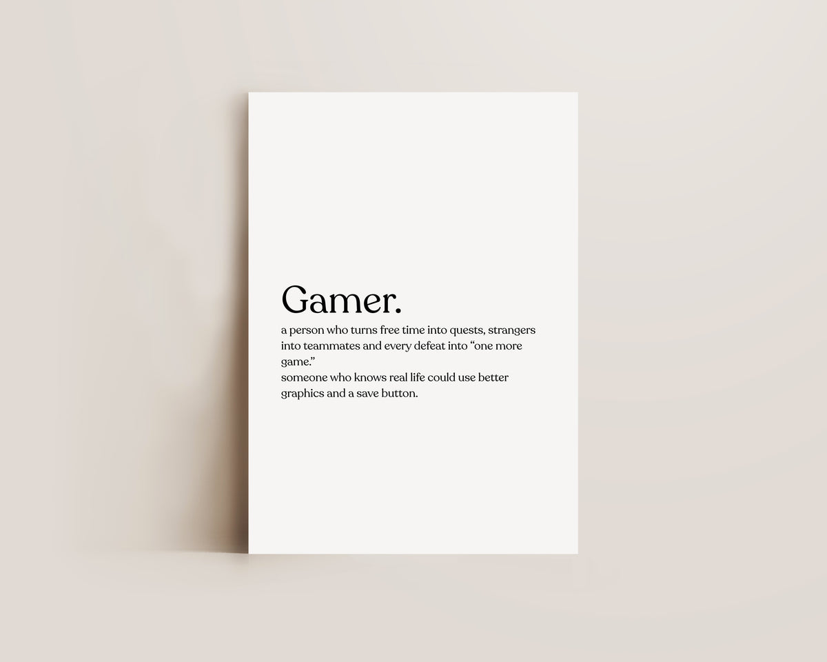Gamer Definition Print