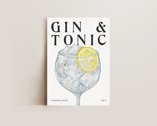 Gin & Tonic Cocktail Print