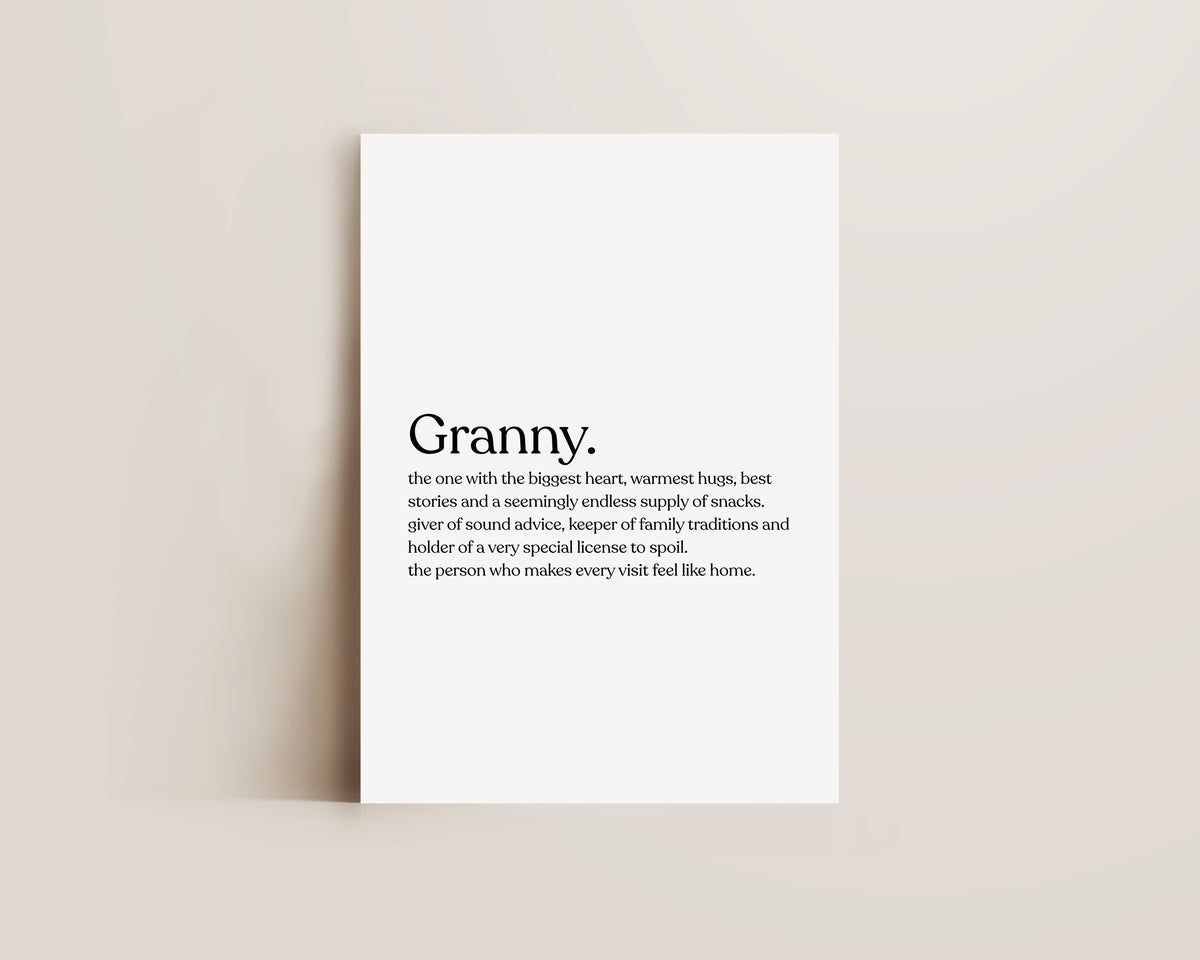 Granny Definition Print
