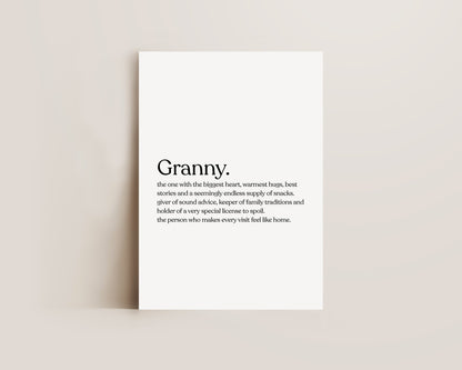 Granny Definition Print