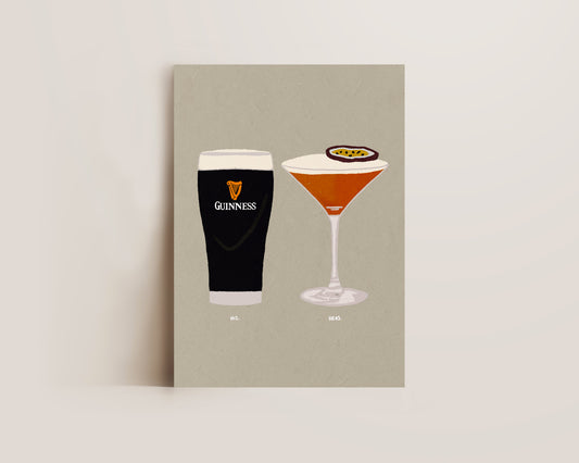 Guinness & Pornstar Martini Print