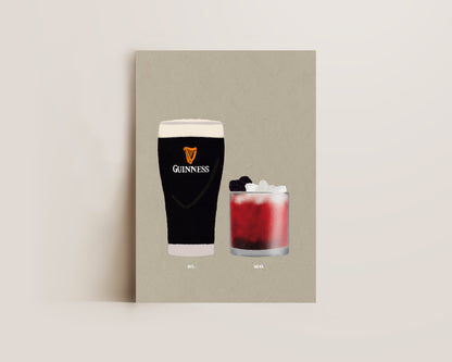 Guinness & Bramble Cocktail Print