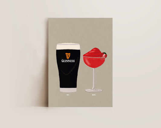 Guinness & Frozen Strawberry Daiquiri Print