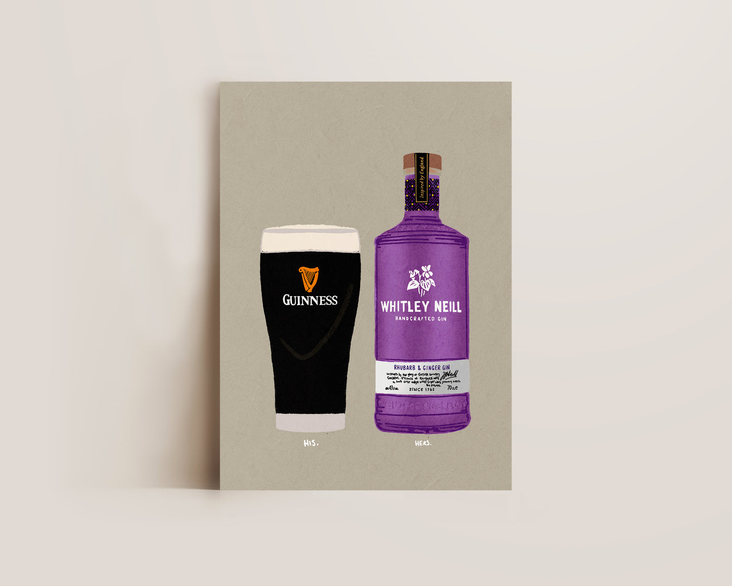 Guinness & Rhubarb Ginger Gin Print
