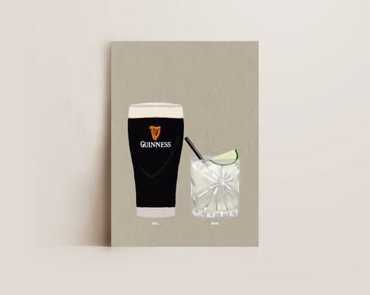 Guinness & Tequila Lime Soda Print
