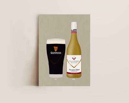 Guinness & Villa Maria Sauvignon Print