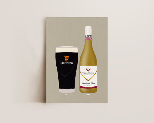 Guinness & Villa Maria Sauvignon Print