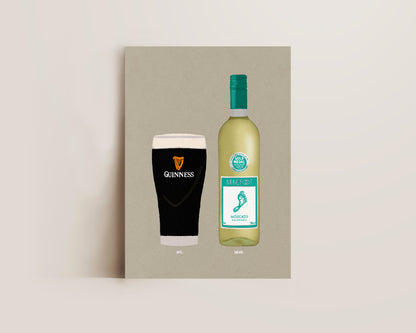 Guinness & White Moscato Print