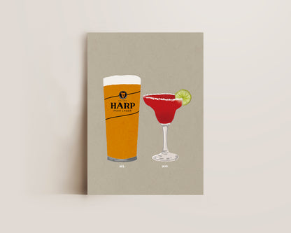Harp Lager & Strawberry Margarita Print