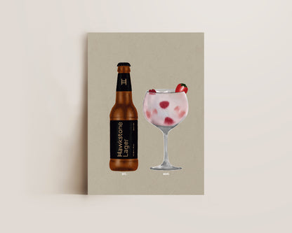 Hawkstone Lager & Pink Gin Print