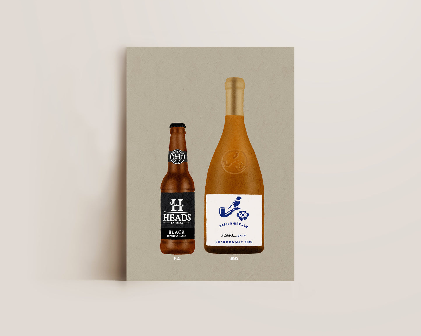 Heads Japanese Black Lager & Babylonstoren Chardonnay Print
