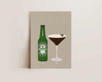 Heineken & Espresso Martini Print