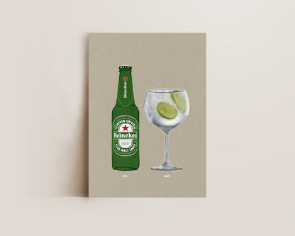 Heineken & Gin & Tonic Print