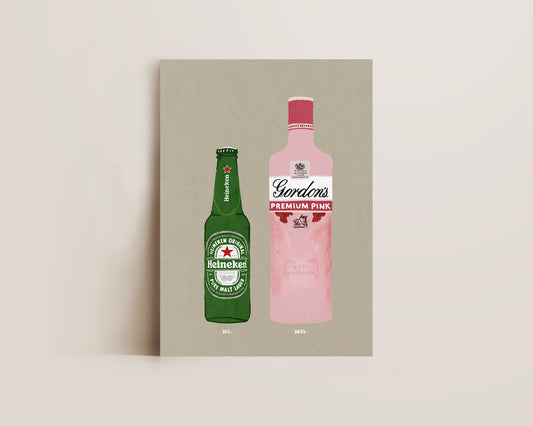 Heineken & Gordon's Pink Gin Print