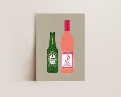 Heineken & Pink Moscato Print