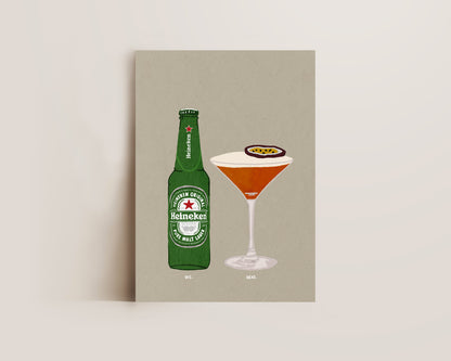 Heineken & Pornstar Martini Print