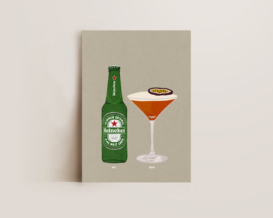 Heineken & Pornstar Martini Print