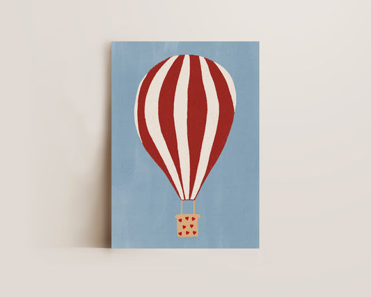 Heart Air Balloon Print
